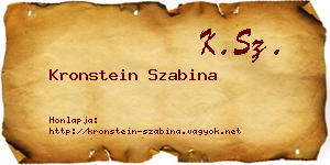 Kronstein Szabina névjegykártya